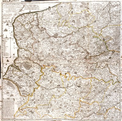 Mapa de Artois (Francia) y Flandes (Bélgica, Países Bajos) de Jean Baptiste Nolin