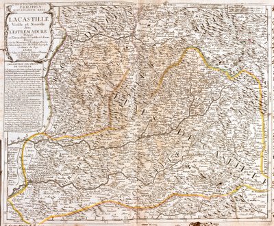 Mapa de Castilla (España) de Jean Baptiste Nolin