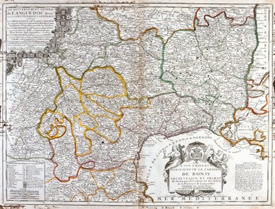 Mapa de Languedoc (sur de Francia) de Jean Baptiste Nolin