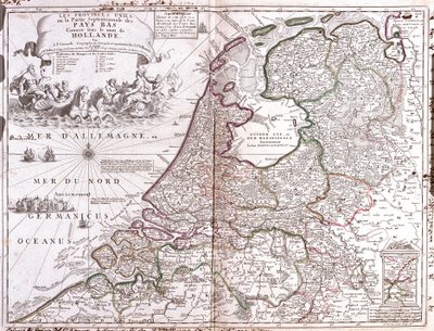 Mapa de los Países Bajos de Jean Baptiste Nolin