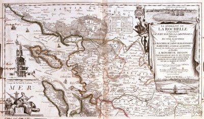 Mapa de Poitou Charentes (Francia) de Jean Baptiste Nolin