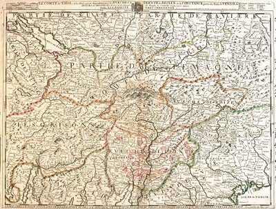 Mapa de la provincia de Tirol (Alemania) de Jean Baptiste Nolin