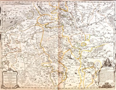 Mapa del área de Nancy (Francia) de Jean Baptiste Nolin