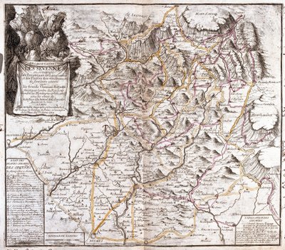 Mapa de las Cevenas (Francia) (Grabado) de Jean Baptiste Nolin