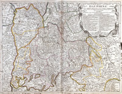 Mapa del Dauphiné (Francia) de Jean Baptiste Nolin