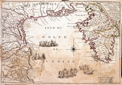 Mapa del Golfo de Venecia, Mar Adriático de Jean Baptiste Nolin