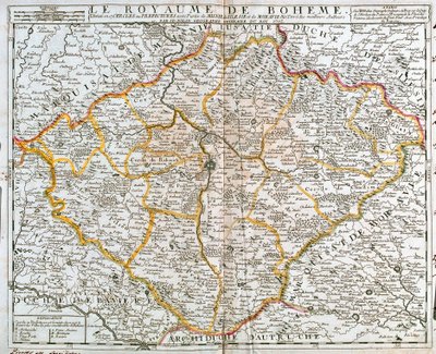 Mapa del Reino de Bohemia (República Checa) de Jean Baptiste Nolin