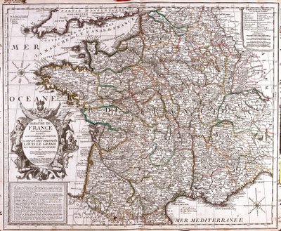 Mapa del Reino de Francia de Jean Baptiste Nolin