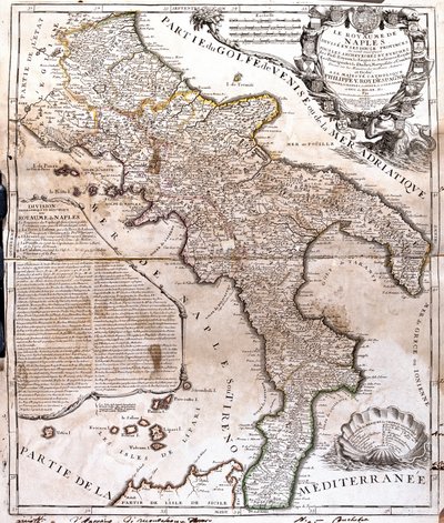 Mapa del Reino de Nápoles (Italia) de Jean Baptiste Nolin