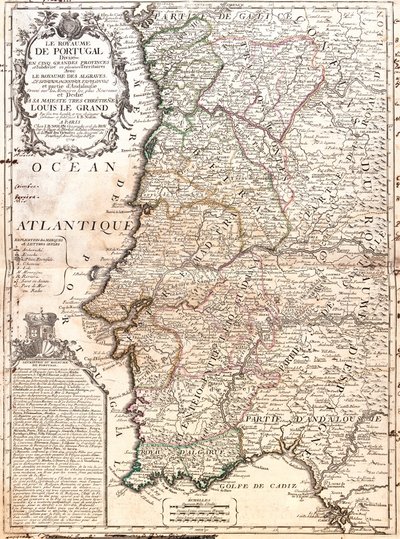Mapa del Reino de Portugal (Grabado) de Jean Baptiste Nolin