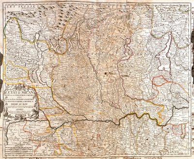Mapa del área de Milán (Italia) de Jean Baptiste Nolin