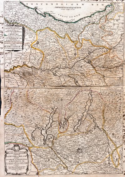 Mapa del área de Milán (Italia) de Jean Baptiste Nolin