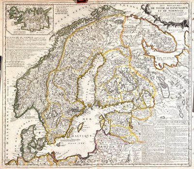 Mapa de los reinos de Noruega, Suecia y Dinamarca de Jean Baptiste Nolin
