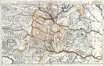 Mapa de la parte suroccidental del Reino de Hungría (Grabado) de Jean Baptiste Nolin