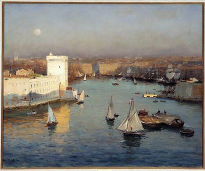 Vista del Puerto Viejo de Marsella desde el Faro Pintura de Jean Baptiste Olive (1848-1936) Dim. 50x73 cm Mención obligatoria: Colección fundación regards de provence, Marsella de Jean Baptiste Olive