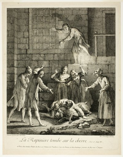 Historias cómicas: El saqueador cae sobre la cabra de Jean Baptiste Oudry