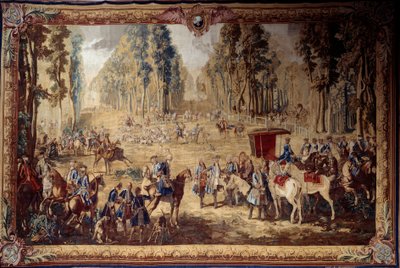 Caza de Luis XVI: el encuentro en el cruce del pozo del Rey en el bosque de Compiègne de Jean Baptiste Oudry