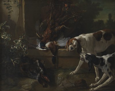 Perros con aves silvestres y caza de Jean Baptiste Oudry