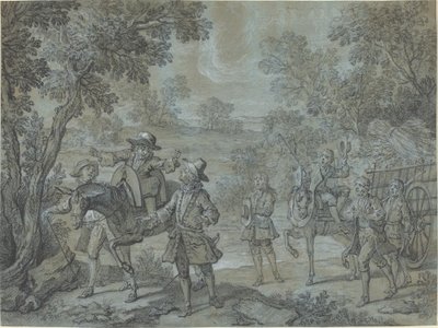 Ragotin declama versos; los campesinos creen que predica de Jean Baptiste Oudry