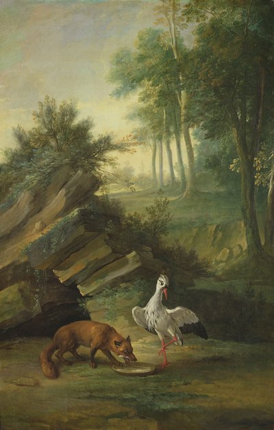 El zorro y la cigüeña, 1747 de Jean Baptiste Oudry