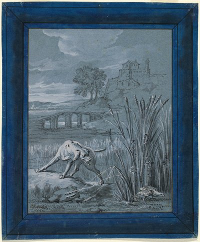 La perdiz salva a sus crías de Jean Baptiste Oudry