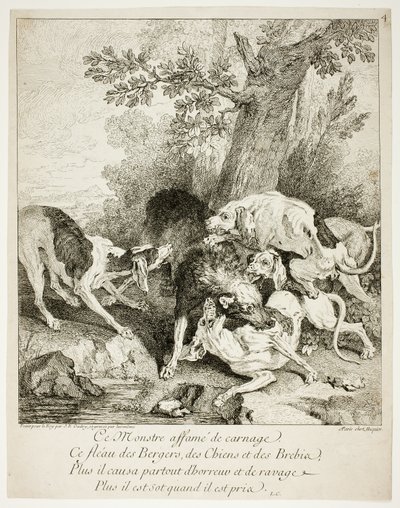 El lobo en la bahía de Jean Baptiste Oudry