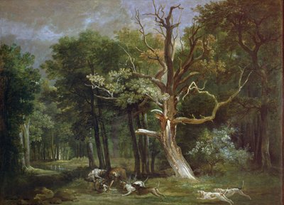 Caza de lobos en el Bosque de Saint-Germain, 1748 de Jean Baptiste Oudry