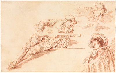 El Guitarrista, 1720s de Jean Baptiste Pater