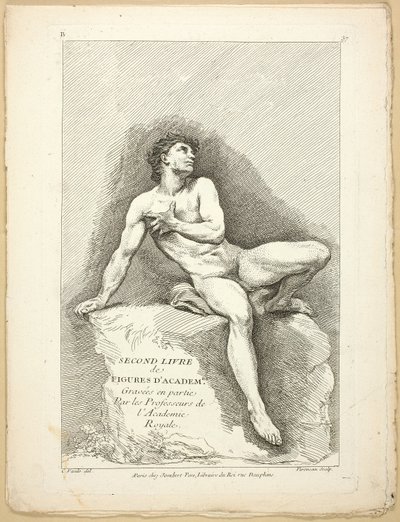 Figura (recto y verso), del Segundo libro de figuras de Academias grabadas en parte por los Profesores de la Academia Real de Jean Baptiste Perronneau