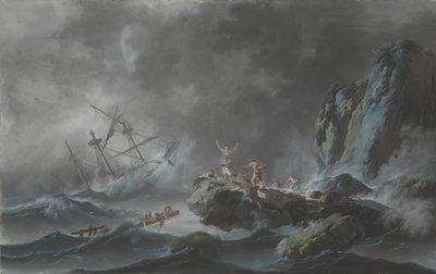 Un Naufragio en una Tormenta de Jean Baptiste Pillement