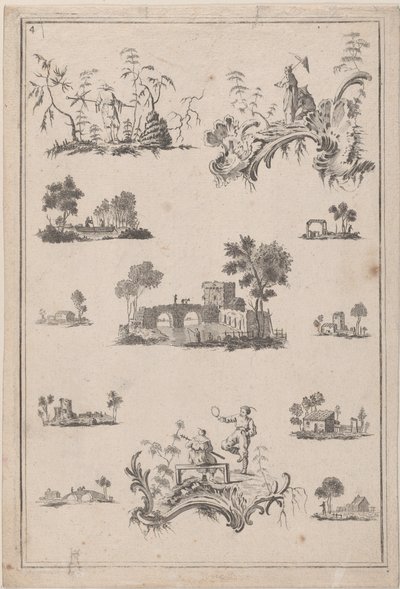 Ornamentos de Chinoiserie, ca. 1770 de Jean Baptiste Pillement