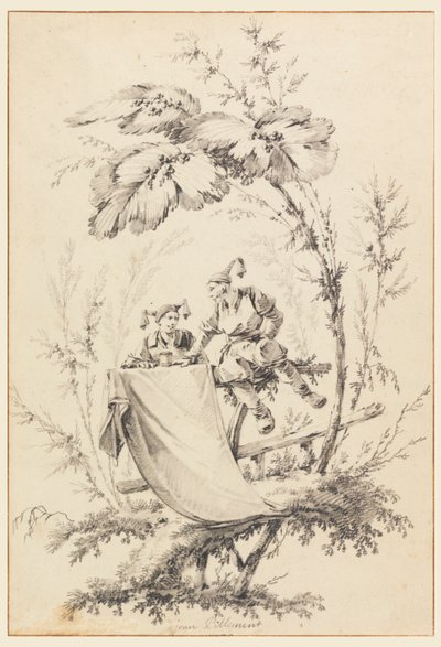 Diseño para la página del título, Cahier des Parasols Chinois de Jean Baptiste Pillement