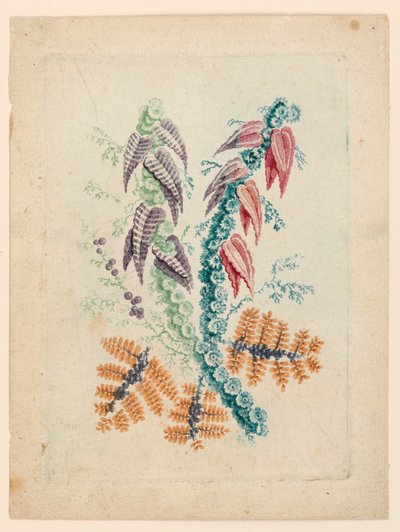 Motivo floral fantástico de "Nouvelle Suitte de Cahiers de fleurs idéales" de Jean Baptiste Pillement