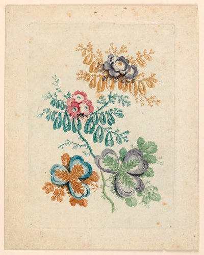 Motivo de flor fantástica de "Nouvelle Suitte de fleurs idéales" de Jean Baptiste Pillement