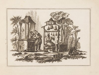 Figura tocando campanas, de "Nouveau Cahier de Six Feuilles De Différents Sujets Chinois Historiés" de Jean Baptiste Pillement
