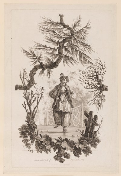 Figura bajo rama de Jean Baptiste Pillement