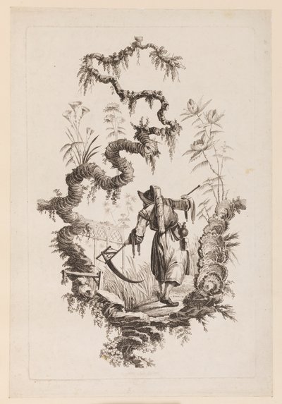Figura con guadaña bajo rama de Jean Baptiste Pillement