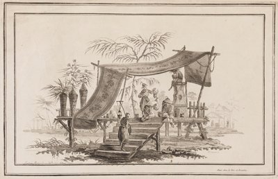 Figuras Subiendo Escaleras hacia el Altar de Jean Baptiste Pillement