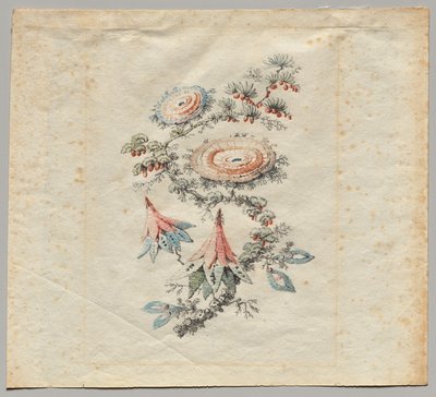 Diseño de bordado de flores para la fábrica de seda de Lyon de Jean Baptiste Pillement
