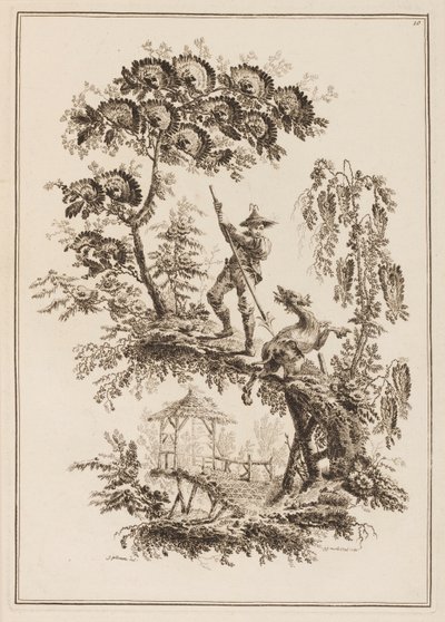 Placa 10, de "Suite de Doce Pescadores y Cazadores" de Jean Baptiste Pillement