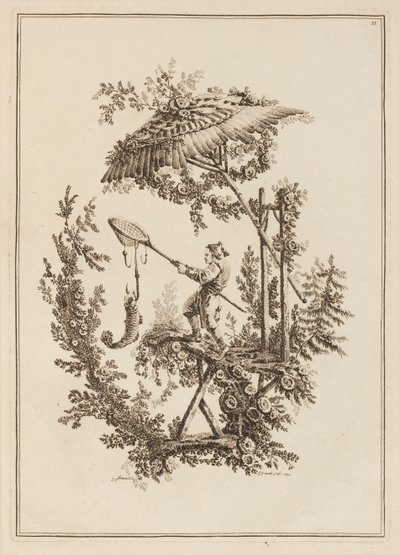 Placa 11, de "Suite de Doce Pescadores y Cazadores" de Jean Baptiste Pillement