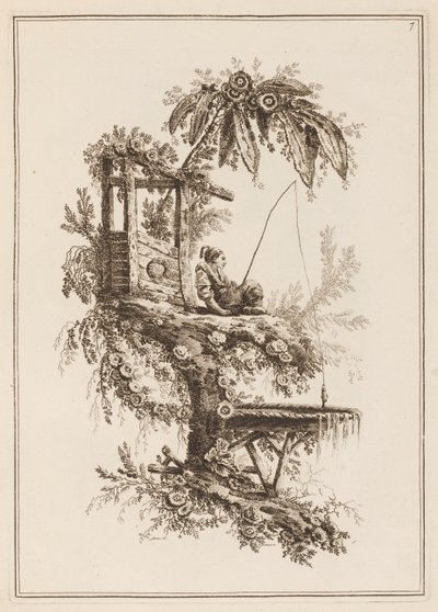 Placa 7, "Suite de doce Pescadores y Cazadores" de Jean Baptiste Pillement