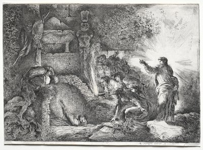 The Resurrection of Lazarus de Jean Baptiste Pillement