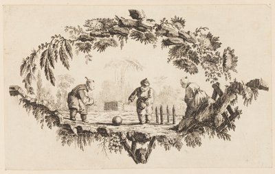 Tres Figuras Jugando con una Pelota, de "Recueil de Plusieurs Jeux d