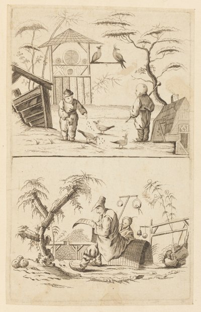 Dos escenas chinas de Jean Baptiste Pillement