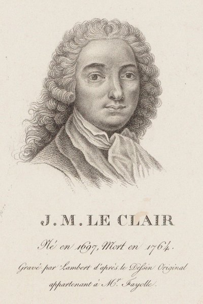 Retrato del violinista y compositor Jean-Marie Leclair 1697-1764 de Jean Baptiste Ponce Lambert