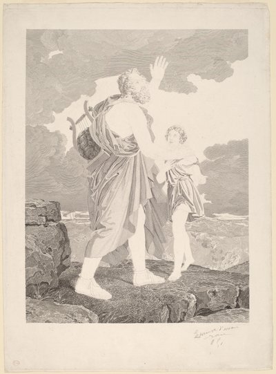 Homero ciego de Jean Baptiste Raphael Urbain Massard, after Baron François Gerard