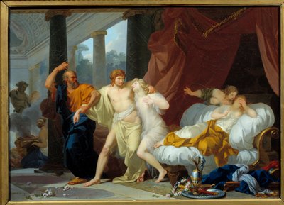 Sócrates sacando a Alcibíades del seno del placer de Jean Baptiste Regnault