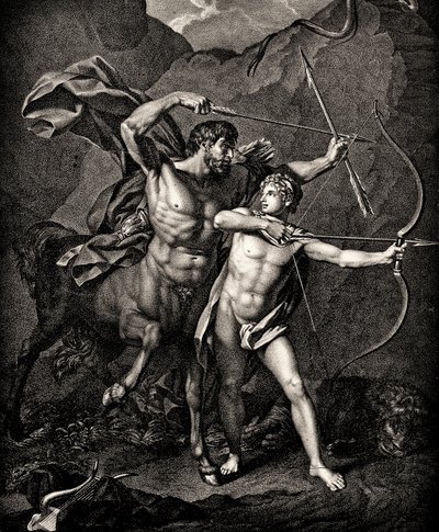 La educación de Aquiles por Quirón de Jean Baptiste Regnault