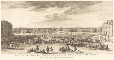 Vista de las Caballerizas de Versalles Tomada desde la Segunda Reja de Jean Baptiste Rigaud